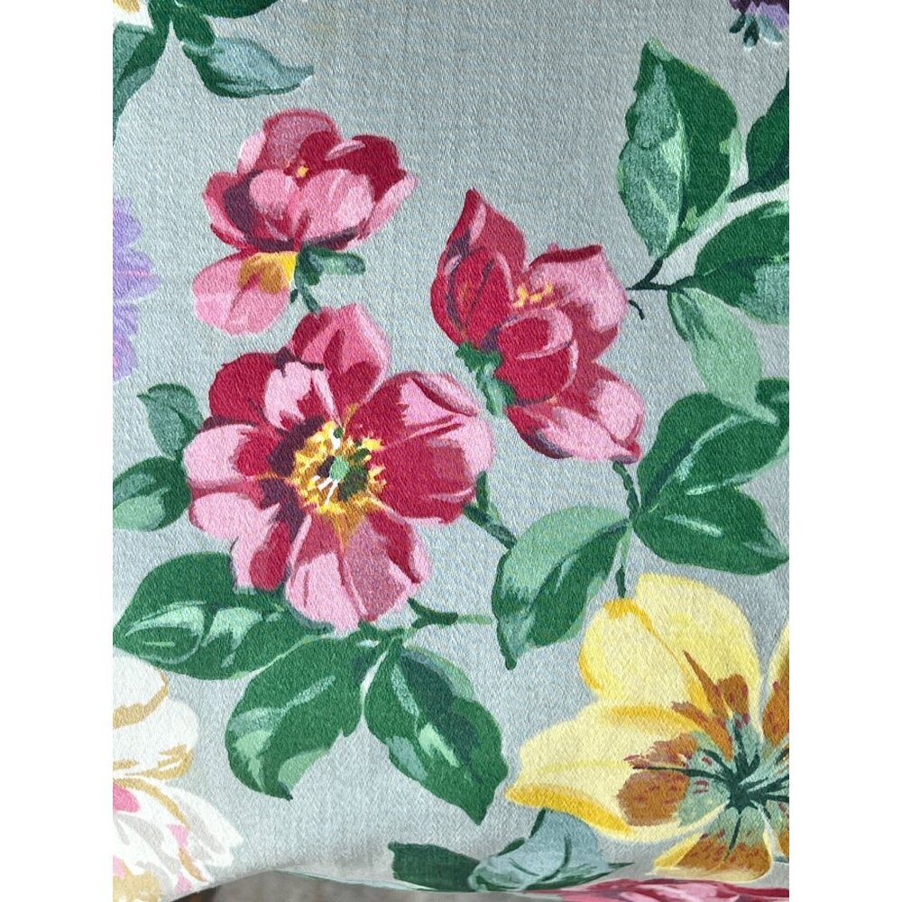 Waterford Floral Cotton Sateen Tablecloth 97" X 58.5" Multicolor on Green Cotton - Picture 6 of 15